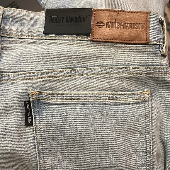 Harley-Davidson Women’s High Rise Boot Ankle Light Blue Denim Stretch Jean Nwt - Picture 6 of 8